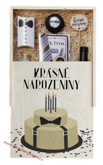 Dárková dřevěná bedna – k narozeninám pro muže velká