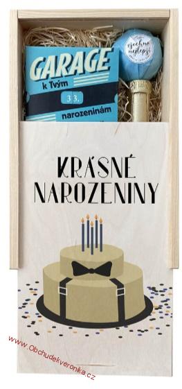 Dárková dřevěná bedna malá – K narozeninám pro muže