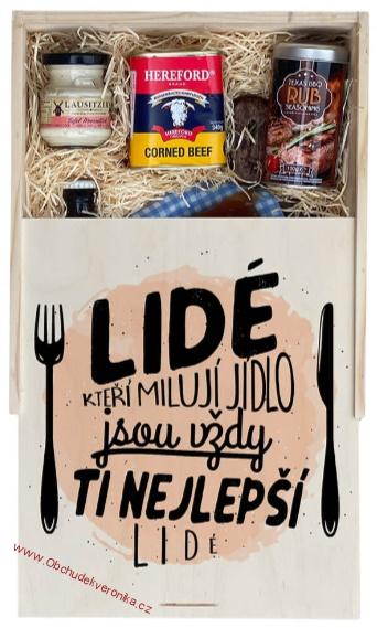 Dárková dřevěná bedna XL – Gurmánský zážitek