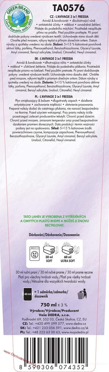 Avivážní kondicionér, FRESSIA, L'AVIVAGE®, 750 ml