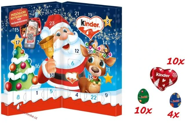 Kinder stolní adventní kalendář Vánoce - 113g - DMT 20.04.2025