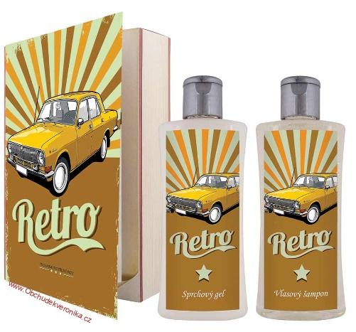 Kosmetická sada - kniha Retro II – sprchový gel 250 ml a šampon 250 ml
