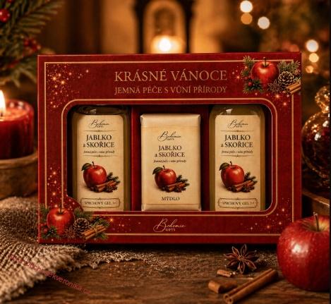 Kosmetická sada Krásné Vánoce – sprchový gel 100ml, tuhé mýdlo 100 g a sprchový gel 2v1 100 ml
