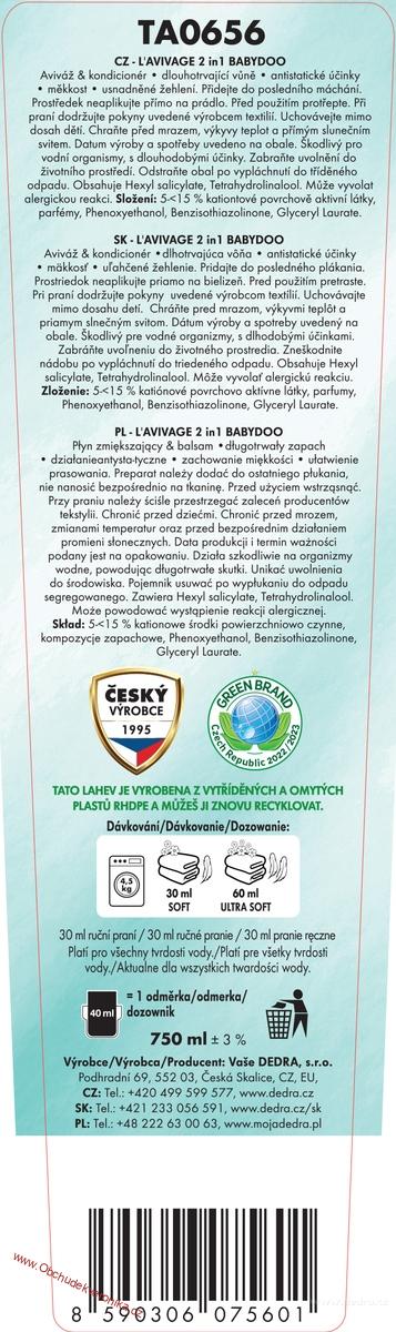 Avivážní kondicionér, BABYDOO, L’AVIVAGE®, 750 ml