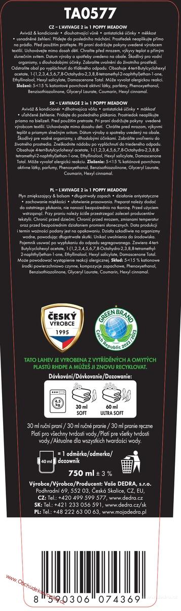 Avivážní kondicionér, POPPY MEADOW, L'AVIVAGE®, 750 ml