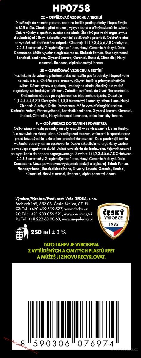 ANGELIA Osvěžovač vzduchu & textilií luxusní parfémový sprej 250 ml