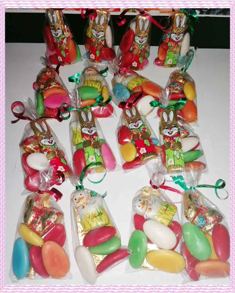 Velikonoční balíček s Haribo draže , Lindt figurkou a velikonočním zajíčkem 60g