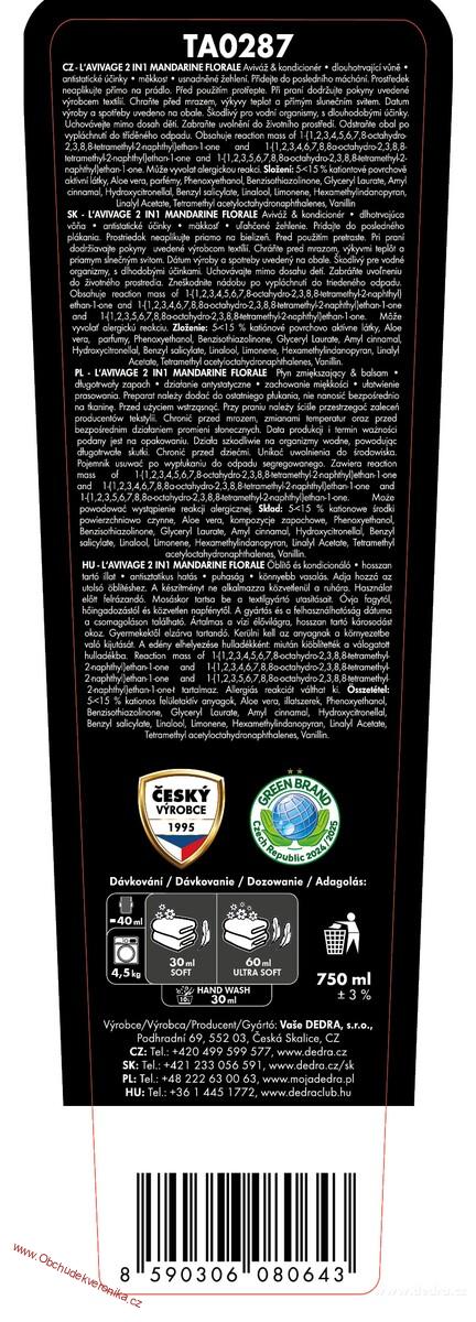 Avivážní kondicionér, MANDARINE, L'AVIVAGE®, 750 ml