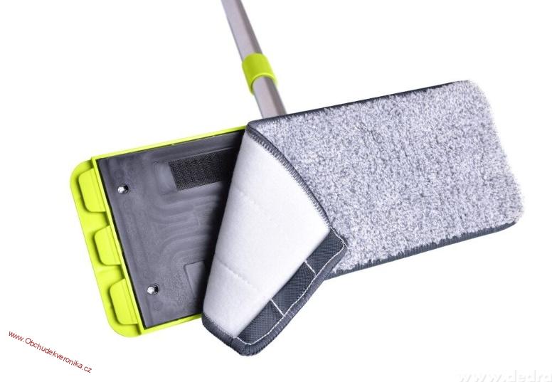 PLATFORMER 2v1 mop s dvoukomorovým kbelíkem a kartáčem praní + ždímání - 123 cm