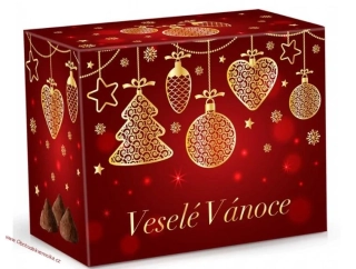 Vánoční ozdoby - Belgické pralinky z mléčné čokolády s čokoládovou náplní 200g