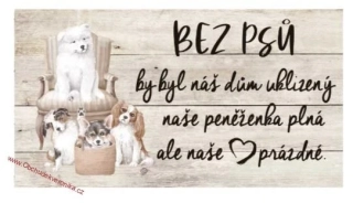 Dekorační obrázek na zavěšení 13 x 24 cm – Psí srdce