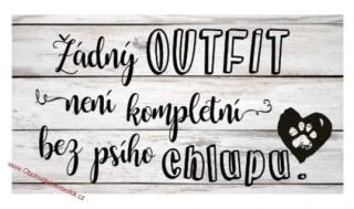 Dekorační obrázek na zavěšení 13 x 24 cm – Outfit chlupy