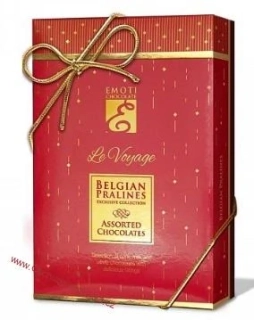 EMOTI Le Voyage výběr belgických pralinek 105g - červená