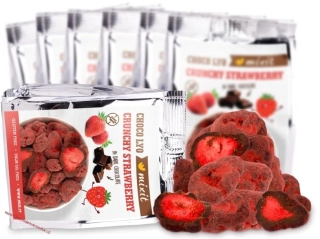 Křupavé jahody v čokoládě do kapsy 60g