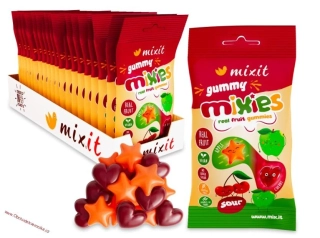 Ovocné Mixies - Jablko & třešeň - přírodní želé bonbóny 35g 