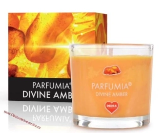 DIVINE AMBER votivní sójová svíčka PARFUMIA® 55 ml