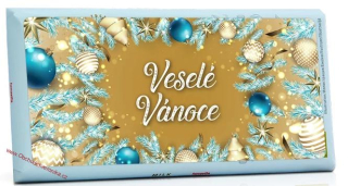 Veselé Vánoce, zlatý motiv - mléčná čokoláda 100g