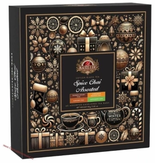 Basilur Vánoční čajová kolekce Spice Chai Assorted- přebal 40 sáčků - DMT 21.06.2028