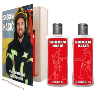 Kosmetická sada kniha pro hasiče – sprchový gel 250 ml a šampon 250 ml