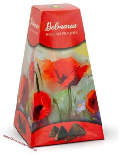 Belmaria - belgické pralinky z mléčné čokolády s čokoládovou náplní - vlčí mák (věž) 200g