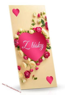 Z lásky - mléčná čokoláda s mandlemi a jahodami 175g