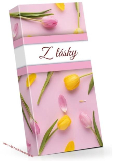 Z lásky (růžová) - Pralinky z hořké čokolády s náplní PUNČ 100g