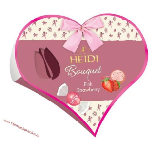 Heidi Bouquet Bonboniéra Srdce s jahodovou náplní 100g