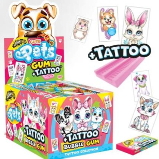 JOHNY BEE CUTE PETS gum + tattoo 5g x 200ks