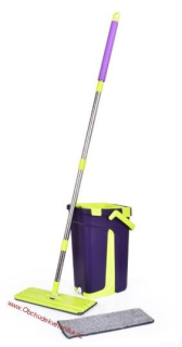 PLATFORMER 2v1 mop s dvoukomorovým kbelíkem a kartáčem praní + ždímání - 123 cm