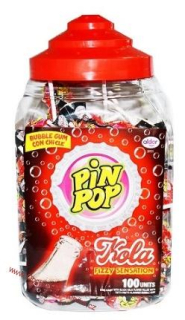 PIN POP – kyselé lízátko s příchutí COLA 17g x 100ks