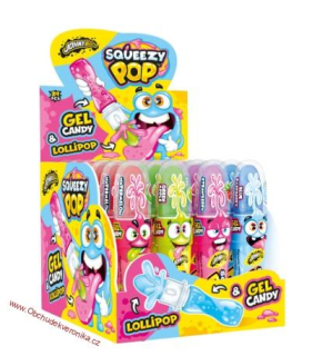 Johny Bee Squeezy lízátko s gelem  34g x 12ks
