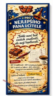 Dárková mléčná čokoláda 100g – pro pana učitele