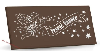 Hořká čokoláda 60% - VESELÉ VÁNOCE (hnědý laser) 175g