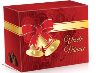 Zvonečky (červená) - Belgické pralinky z mléčné čokolády s čokoládovou náplní 200g