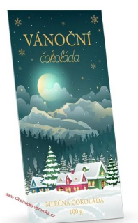 Vánoční mléčná čokoláda podle belgické receptury - Vesnička 100g