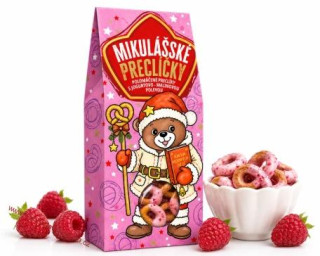 Mikulášské preclíky s jogurtovo-malinovou polevou 45g