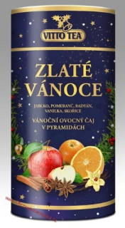 Vitto Tea Zlaté Vánoce - ovocný čaj v pyramidách (20 sáčků x 2 g)