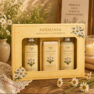 Kosmetická sada heřmánek – sprchový gel 100ml, tuhé mýdlo 100 g a sprchový gel 2v1 100 ml