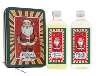 Vánoční dárková sada v plechovém boxu – 2x sprchový gel 100 ml – santa
