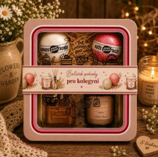 Plechový box – aroma sada a bomby do koupele 2x 110 g – kolegyně