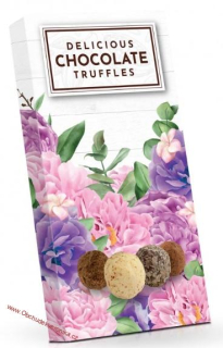 Růžovofialové květy -Výběr čokoládových truffles 100g