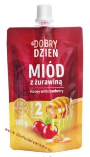 Včelí med s brusinkou 100g