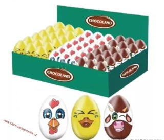 Chocoland vajíčko mléčné duté 12,5g x 66ks (mix) - DMT 12/2026