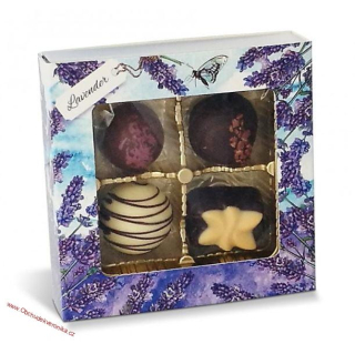 Belgické pralinky - Levandule (výřez čtverec) 50g