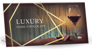 LUXURY Sklenička s červeným vínem - Hořká čokoláda 60% 175g