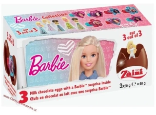 Zaini Barbie Chocolate Eggs 3x20g - DMT 12/2025