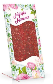 Mamince - mléčná čokoláda s jahodovým posypem 175 g