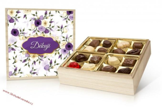 Děkuji - belgické pralinky v dřevěné dóze 400g