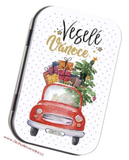 Toaletní mýdlo 80 g v plechové krabičce – Veselé Vánoce (auto)