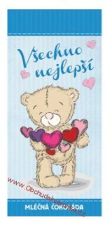 Dárková mléčná čokoláda 100 g – všechno nejlepší